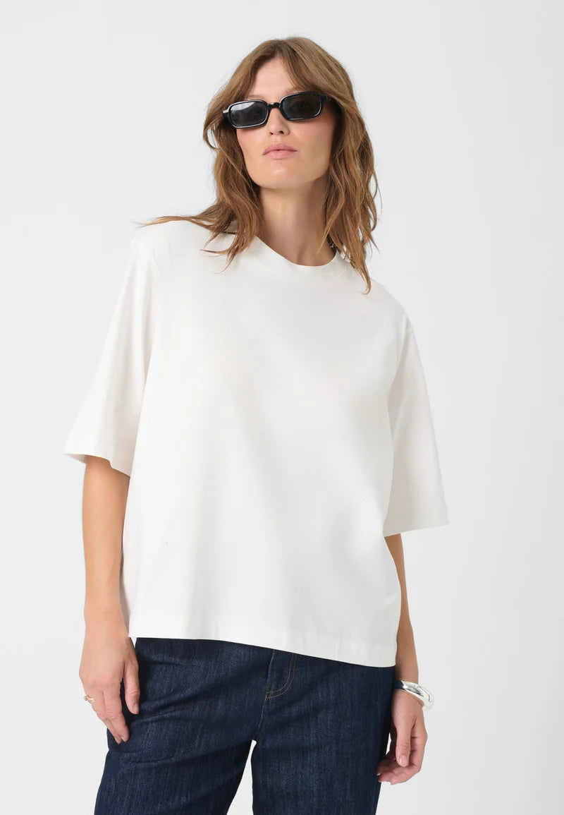Jina Oversized Tee in Broken White