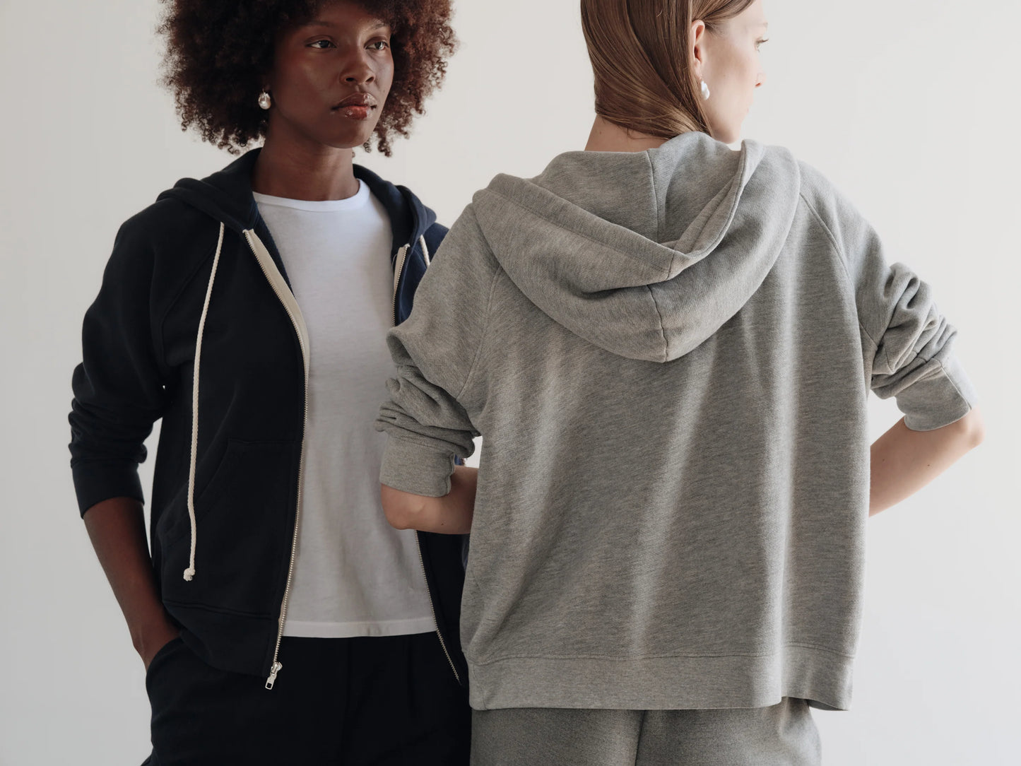 The Eco Fleece Zip Up Sweatshirt in Heather Grey