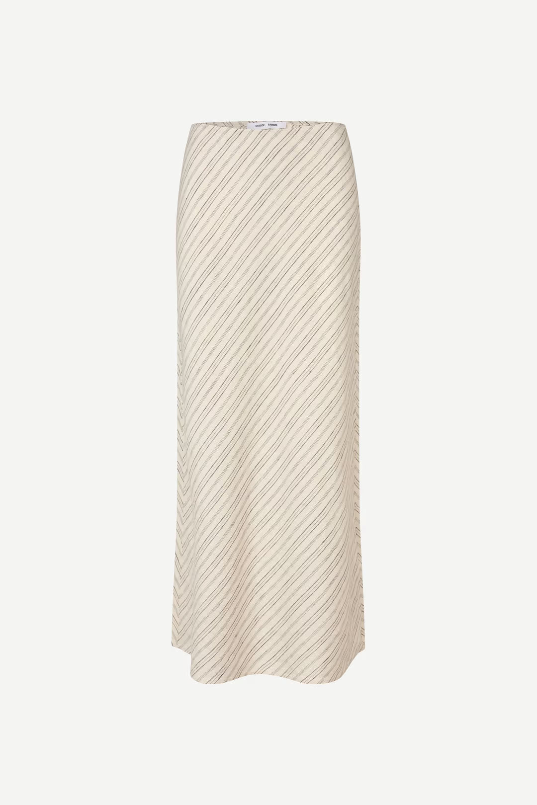 Saagneta Long Linen Skirt in Bone Stripe
