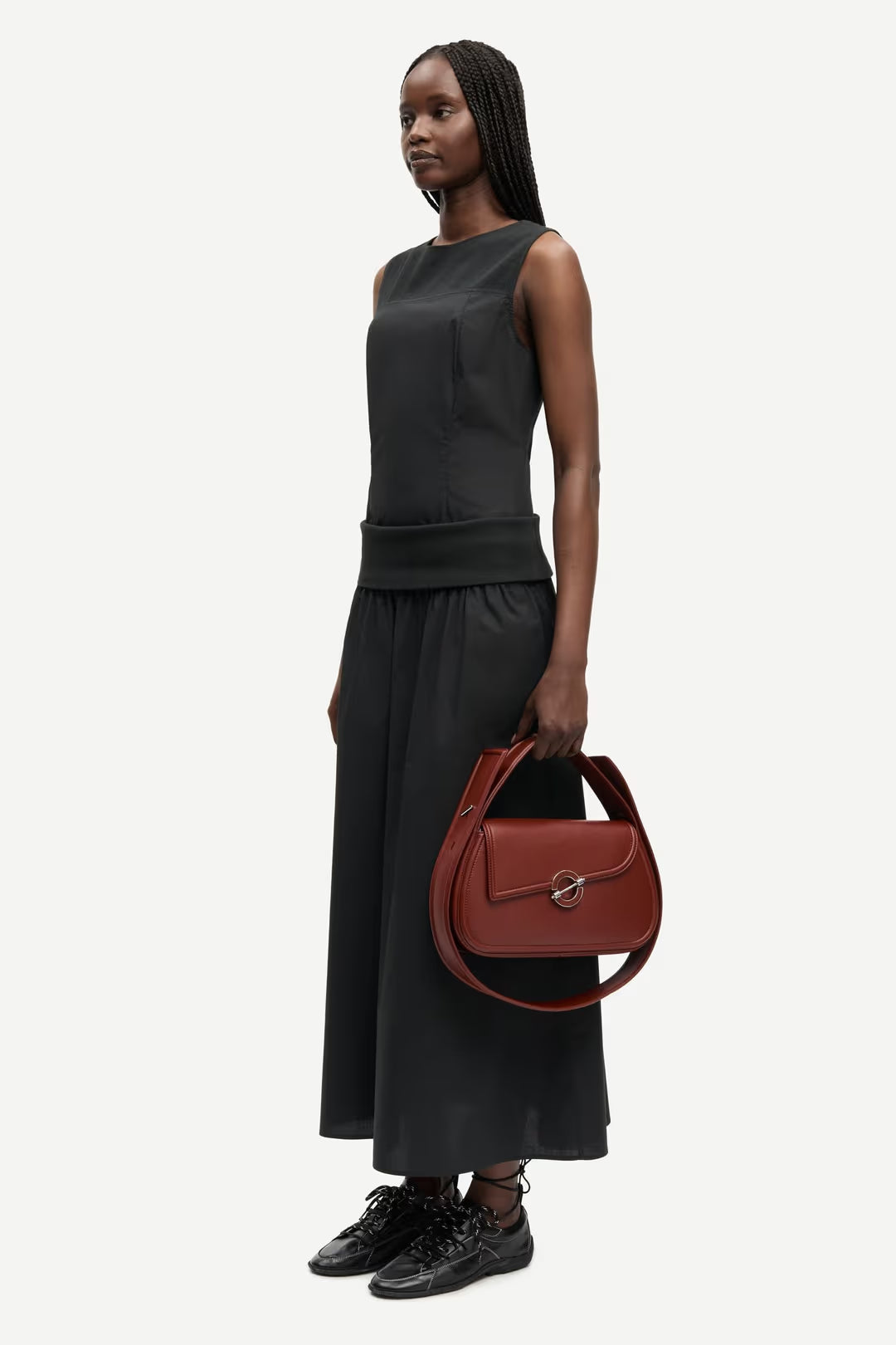 Sathea Organic Cotton Maxi Skirt in Black