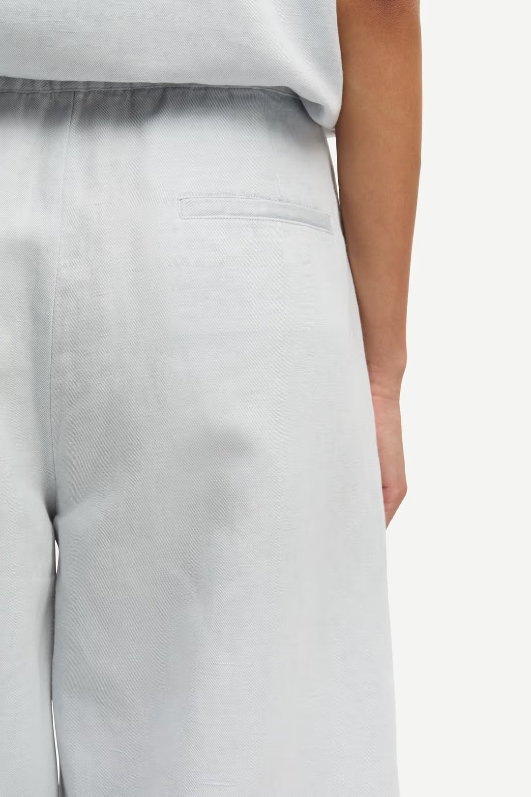 Saroko Organic Cotton + Linen Trousers in Gray Dawn