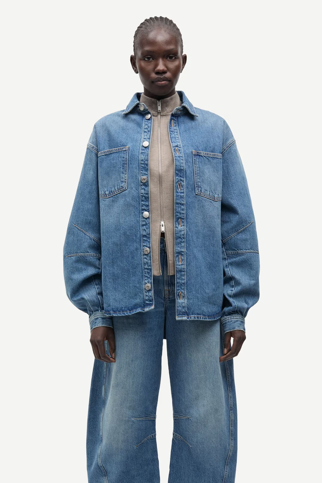 Saharp Seam Shirt in Sephia Blue