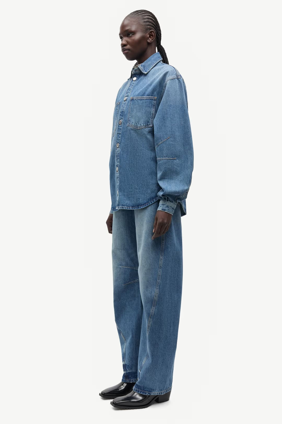 Saharp Seam Shirt in Sephia Blue