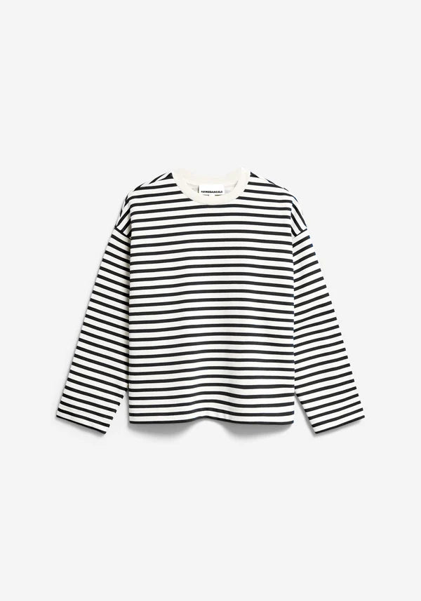 Frankaa Maarlen Stripe Organic Cotton Sweatshirt in Undyed/Black