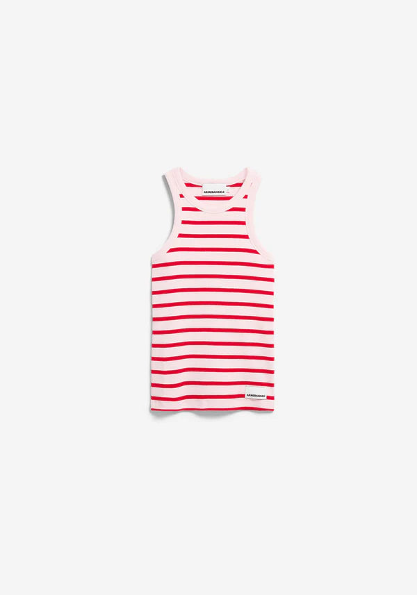 Kanitaa Stripes Tank in Pink Mist/Mars Red