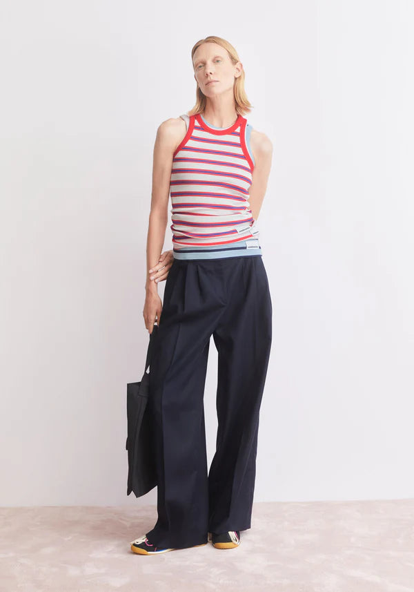 Kanitaa Stripes Tank in Light Oatmilk/Mars Red/Dynamo Blue