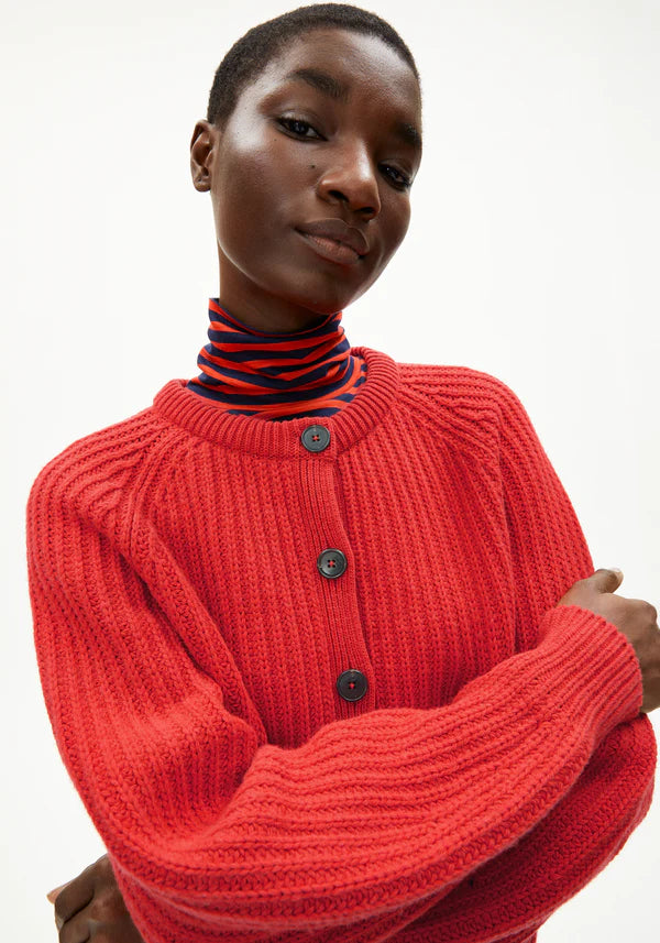 Selmaa Cardigan in Candy Apple