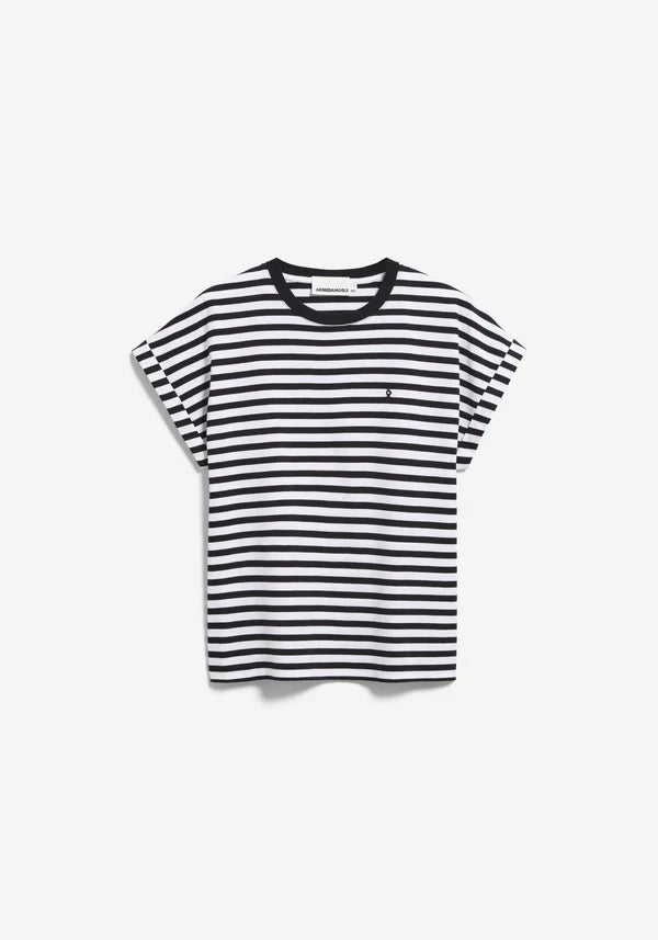 Idaara Stripes Tee in Black/White