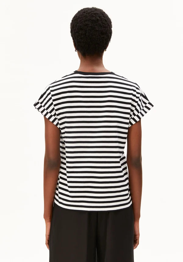 Idaara Stripes Tee in Black/White