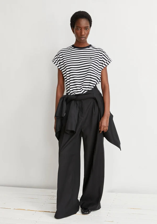 Idaara Stripes Tee in Black/White