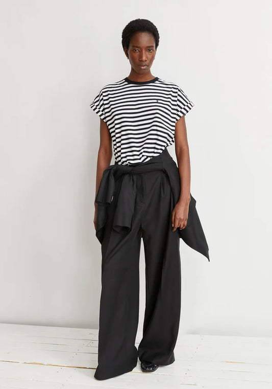 Idaara Stripes Tee in Black/White