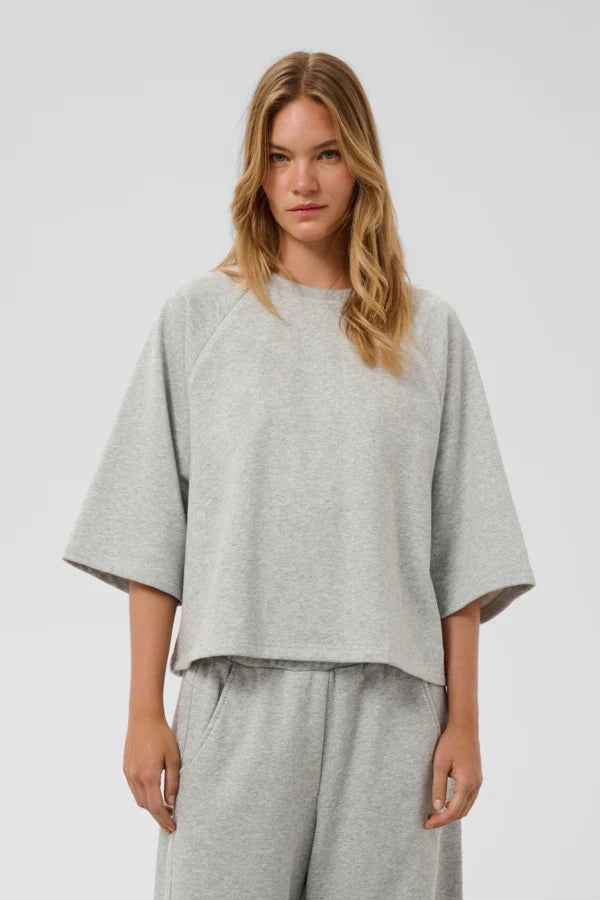 Nadie Sweatshirt 3/4 in Grey Melange