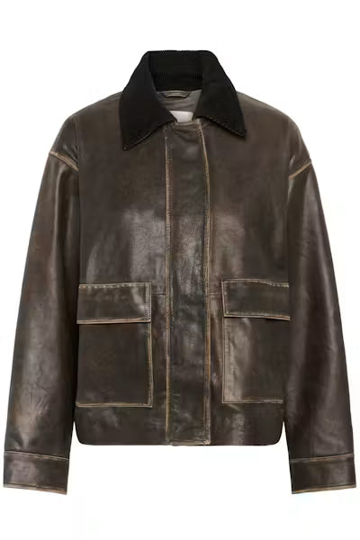 Fiorella Leather Jacket in Chocolate Torte