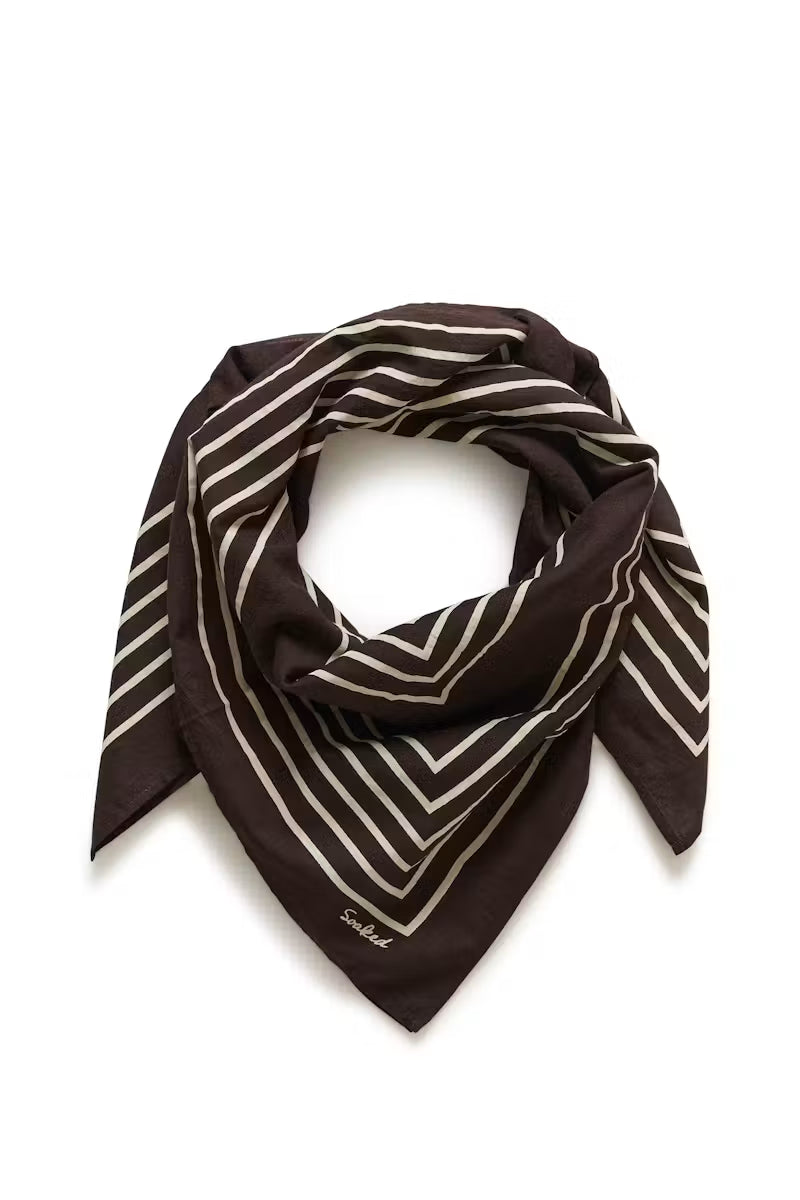 Monostripe Scarf in Ganache Monogram/Brown