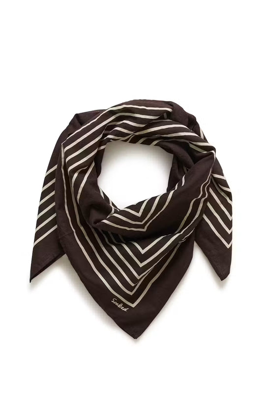 Monostripe Scarf in Ganache Monogram/Brown