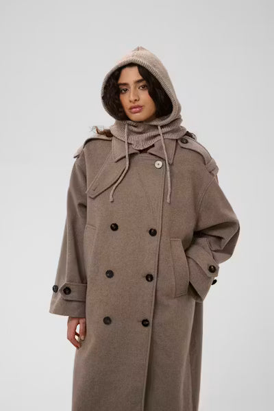 Gyda Hood in Desert Taupe Melange