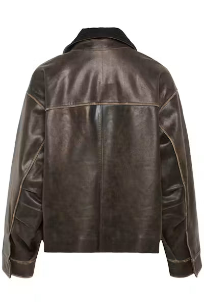 Fiorella Leather Jacket in Chocolate Torte