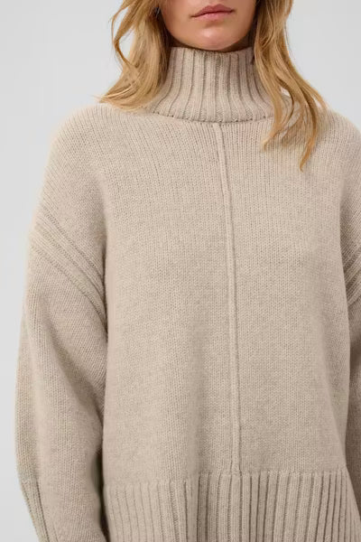 Moline High Neck Pullover in Pistachio Shell Melange