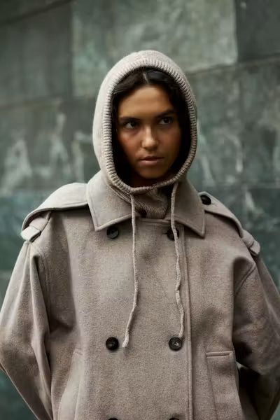 Gyda Hood in Desert Taupe Melange