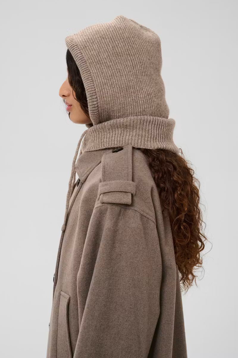 Gyda Hood in Desert Taupe Melange