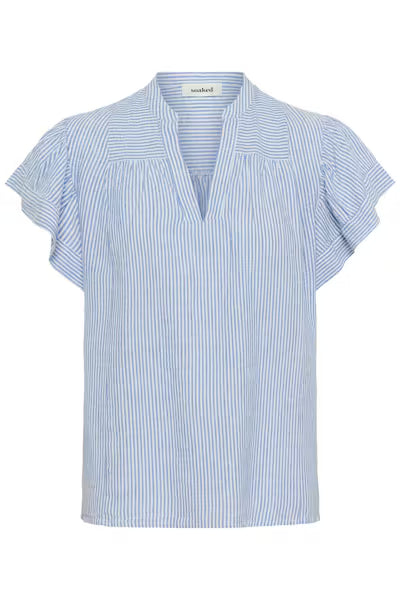 Aria Blouse in Regatta + White Stripe
