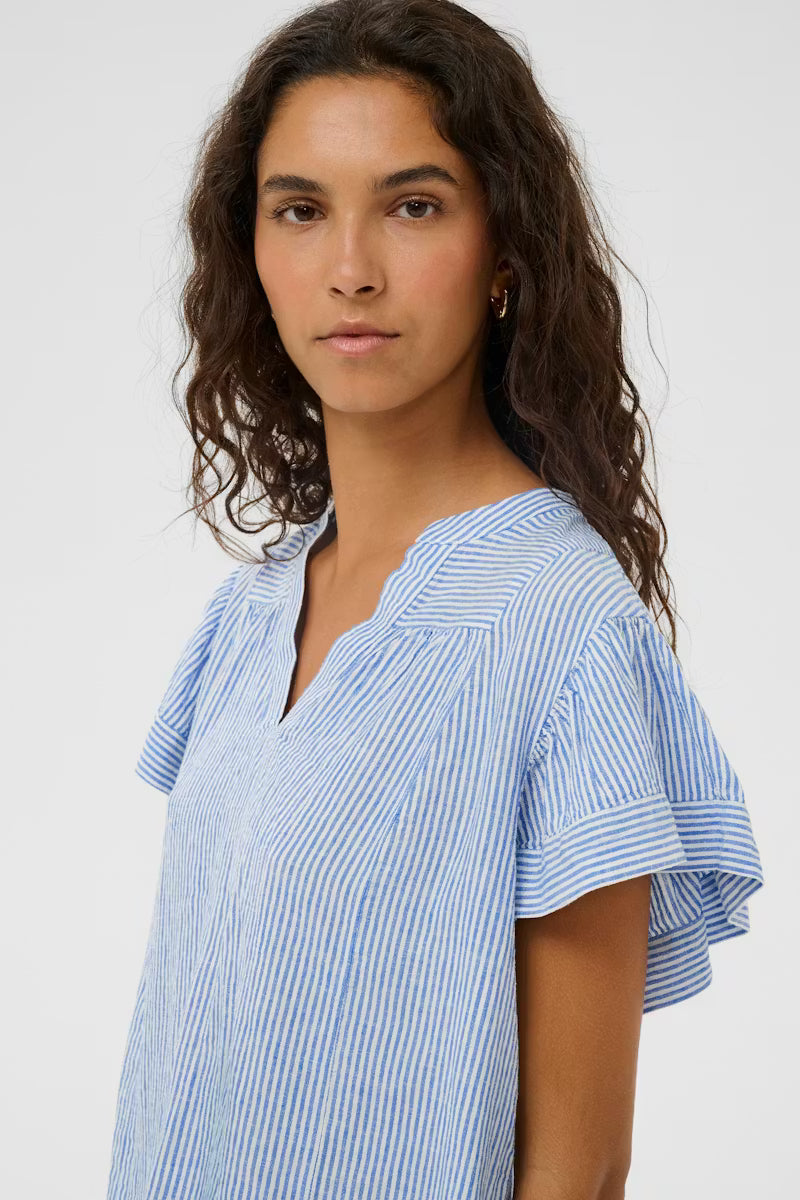 Aria Blouse in Regatta + White Stripe