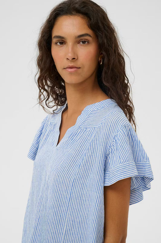 Aria Blouse in Regatta + White Stripe