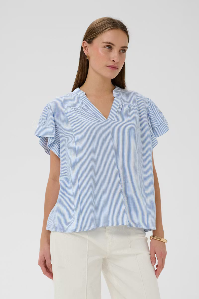 Aria Blouse in Regatta + White Stripe