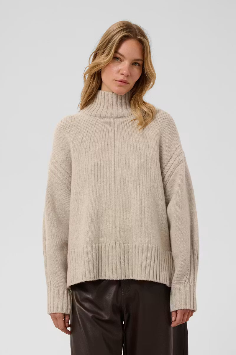 Moline High Neck Pullover in Pistachio Shell Melange