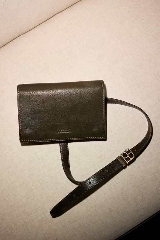 Navarro Leather Belt Bag in Ivy Green