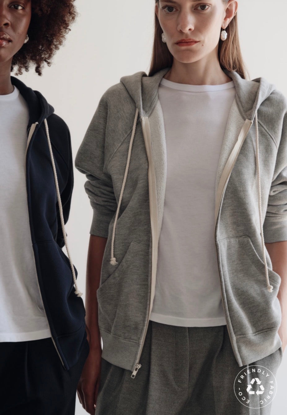 The Eco Fleece Zip Up Sweatshirt in Heather Grey