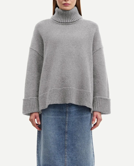 SAMSOE Sakeiku Turtleneck in Grey Melange