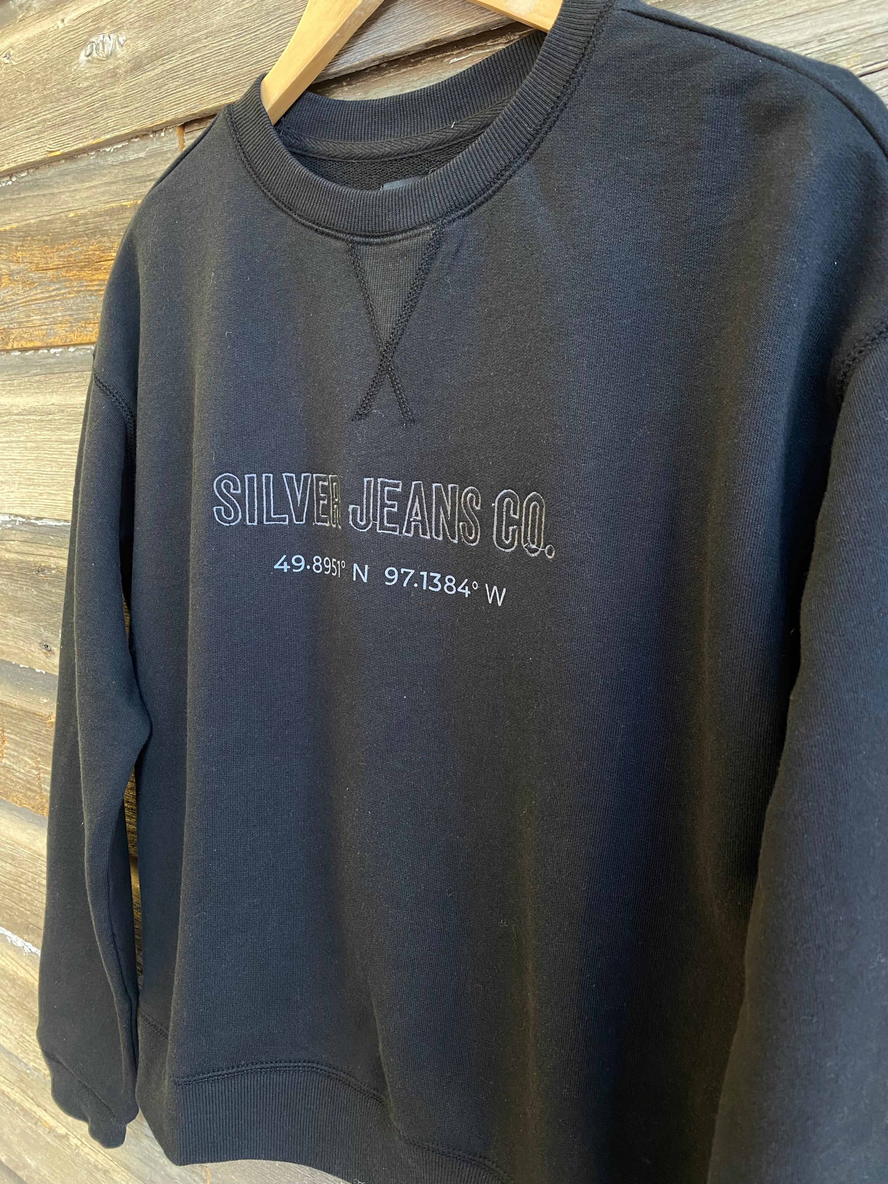 SILVER Cotton Crewneck Sweatshirt in Black