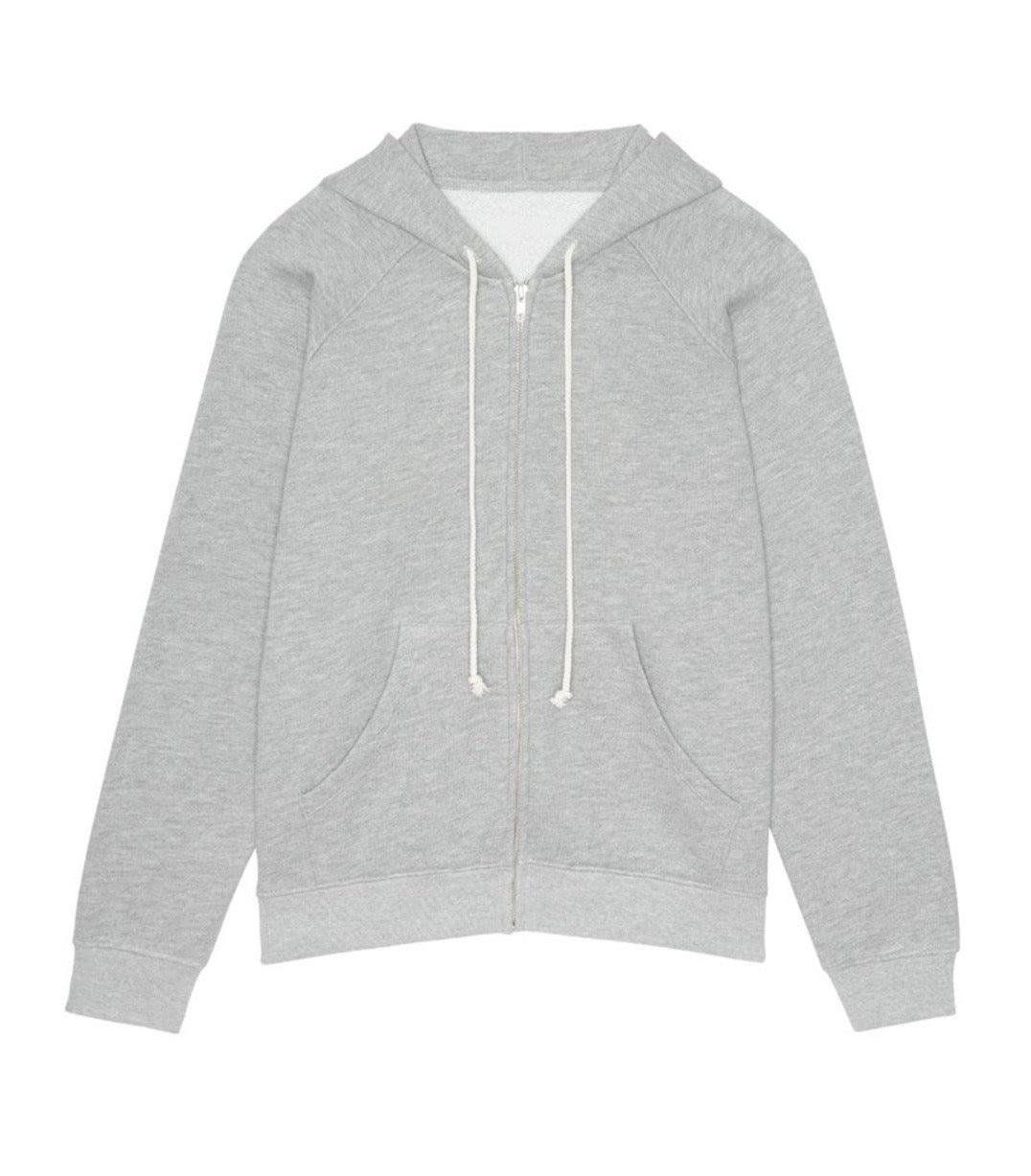 The Eco Fleece Zip Up Sweatshirt in Heather Grey