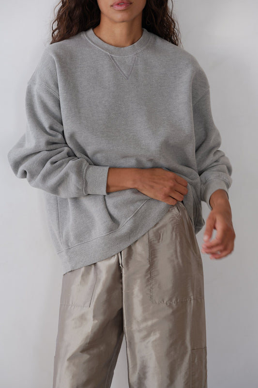The Eco Fleece Oversized Sweatshirt in Heather Grey