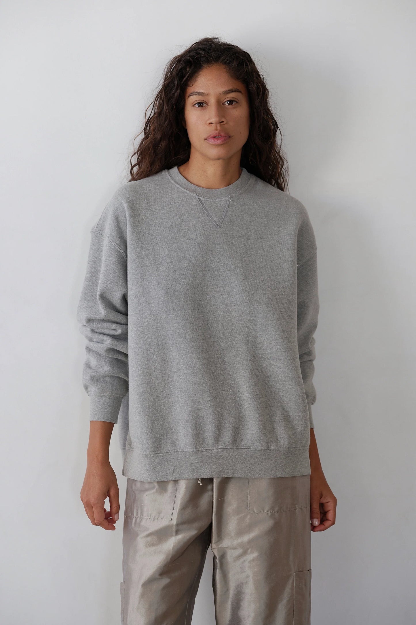 The Eco Fleece Oversized Sweatshirt in Heather Grey