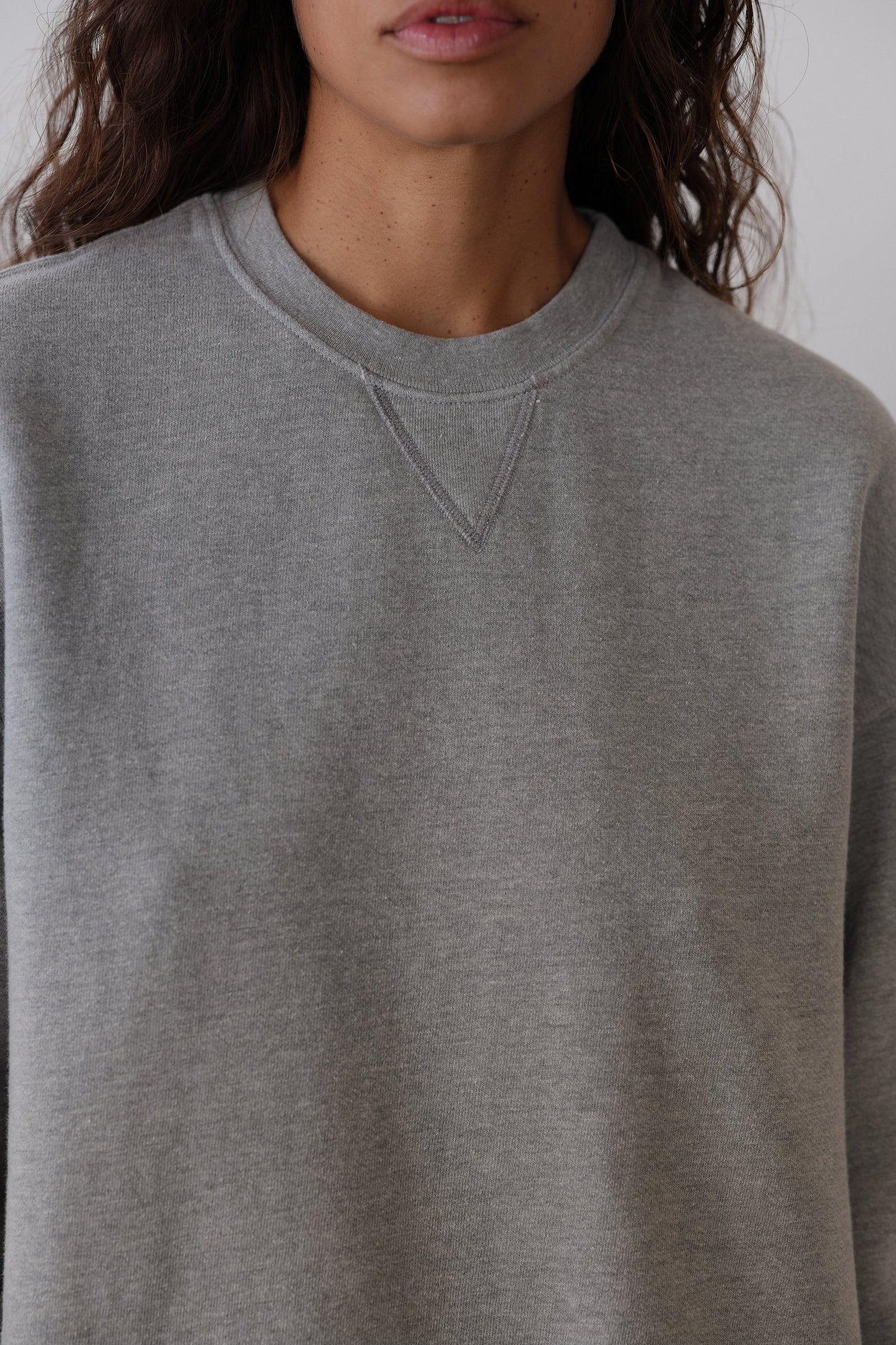 The Eco Fleece Oversized Sweatshirt in Heather Grey
