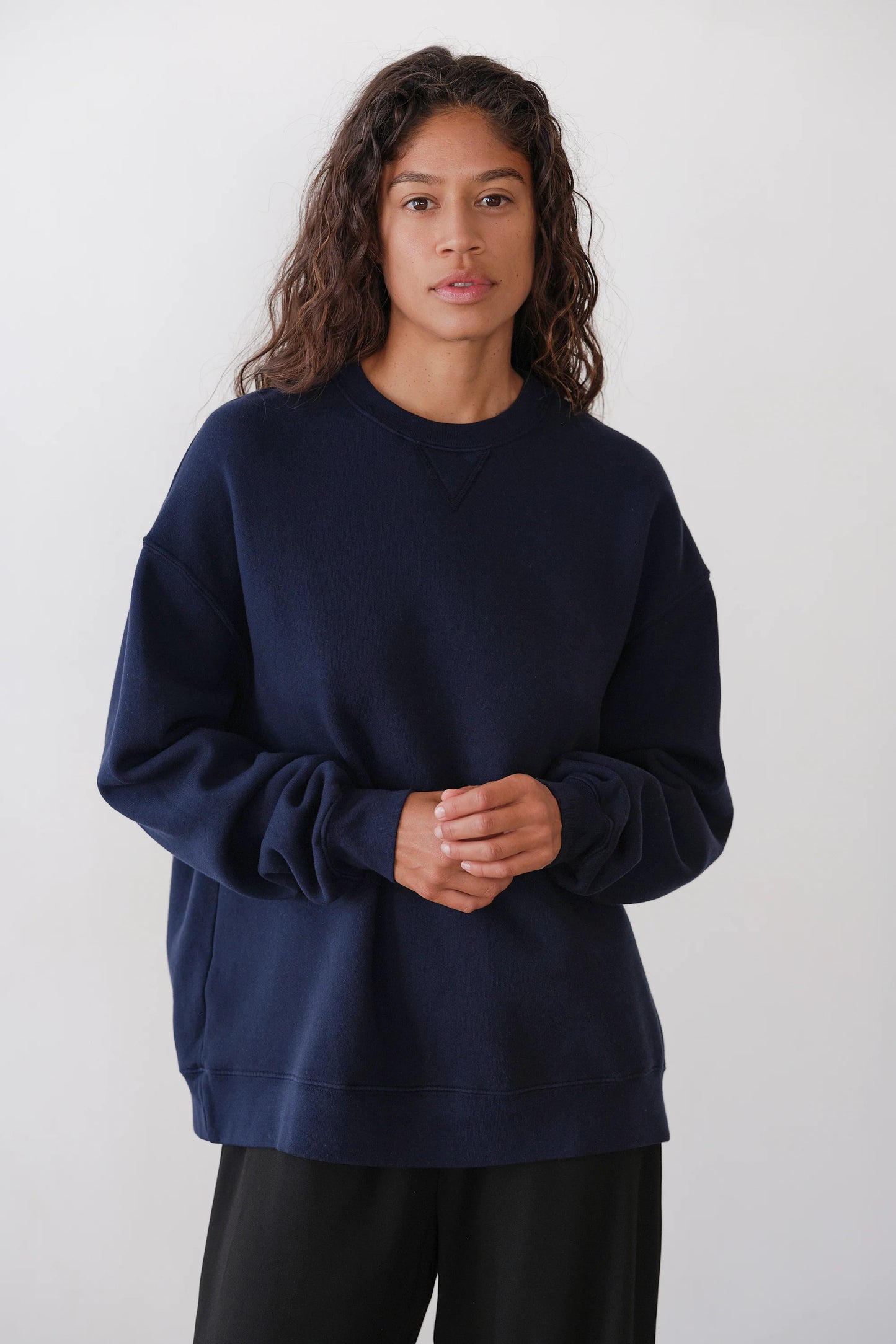 The Eco Fleece Oversized Sweatshirt in Navy
