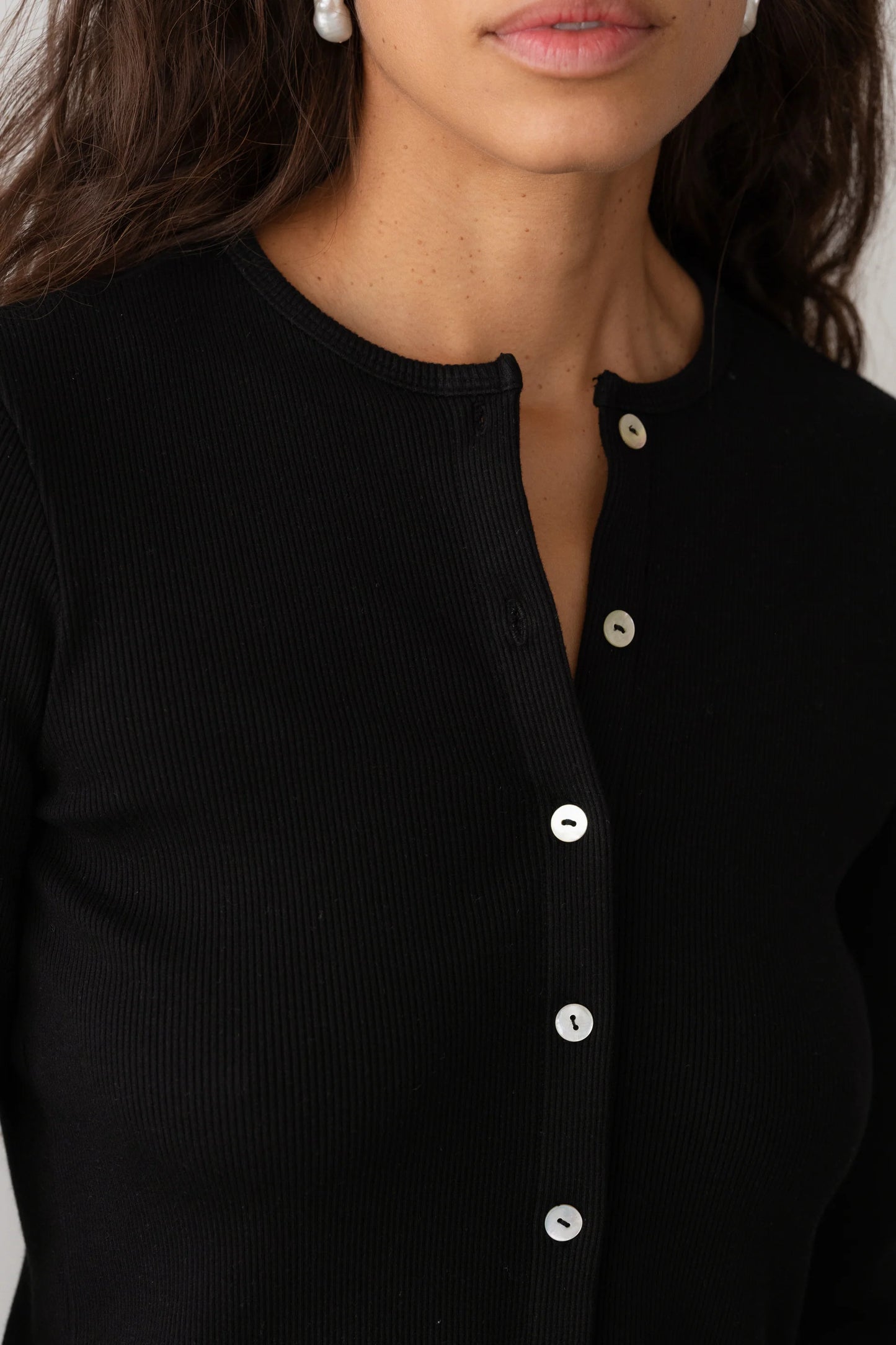 The Rib Cardi in Jet