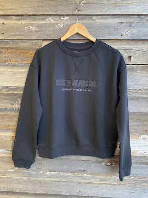 SILVER Cotton Crewneck Sweatshirt in Black