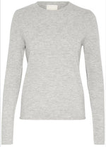 SOAKED IN LUXURY Molina Crew Neck Pullover in 'Porpoise Melange'