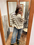 SOAKED IN LUXURY Ravalina Oversized Stripe Cotton Sweater
