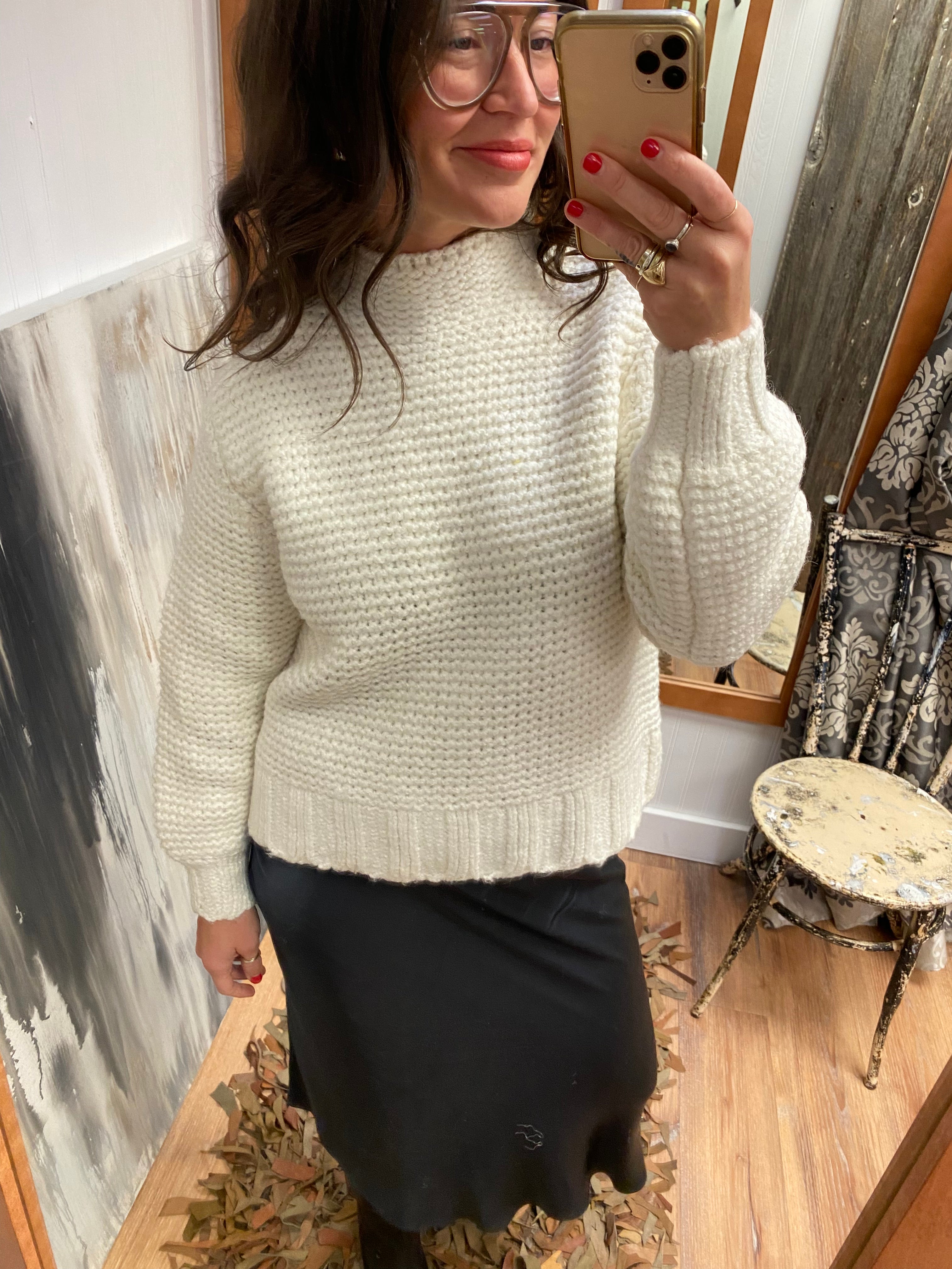 LINE Annabelle Pullover in White Lotus