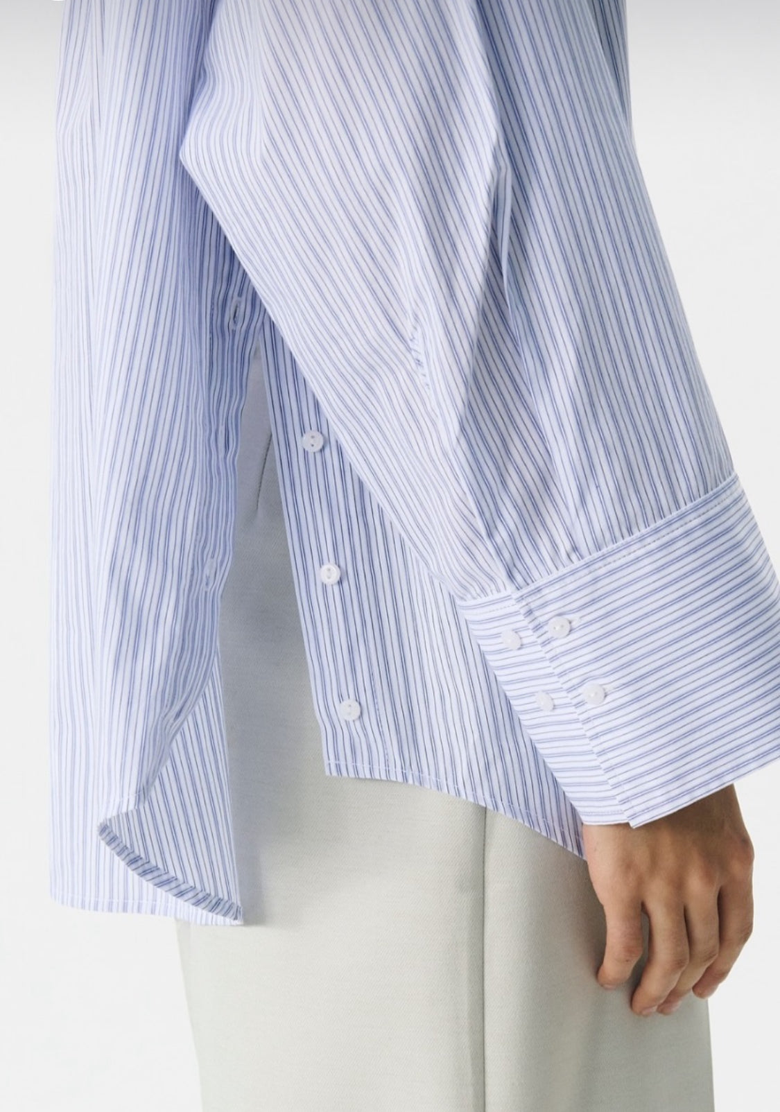 SOAKED IN LUXURY Oriana Oversized Striped Cotton Buttondown