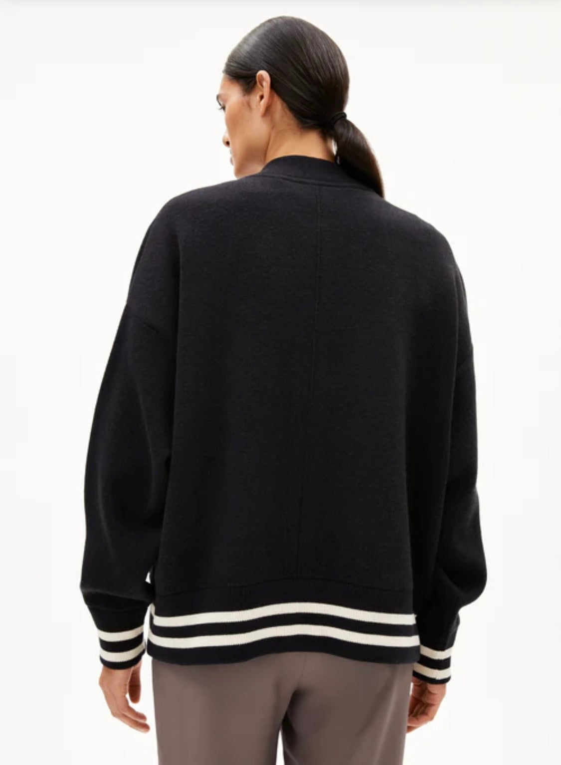 Iconic 'A' Alison College Jacket in Black