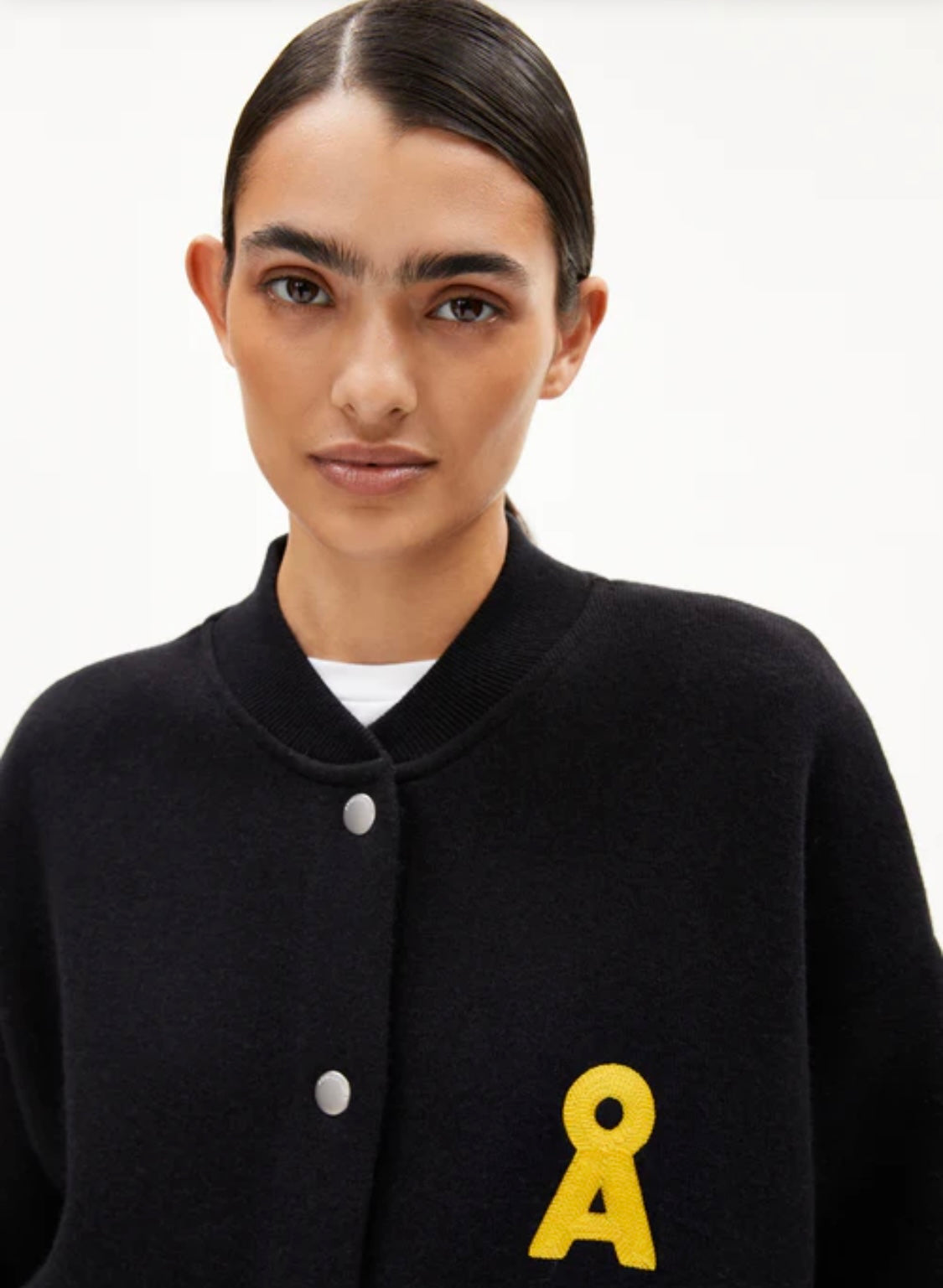 Iconic 'A' Alison College Jacket in Black