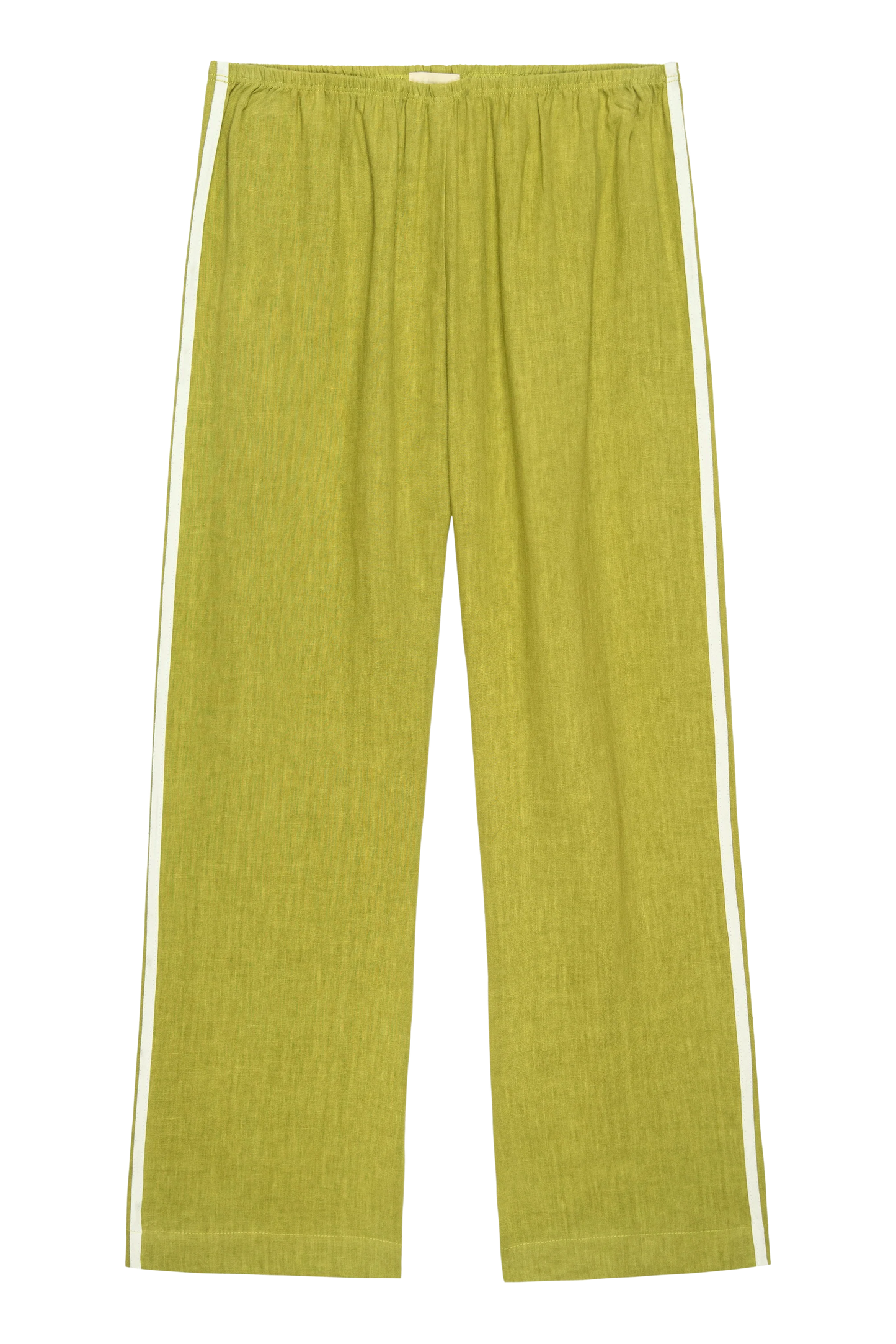 The Linen Crop Stripe Pant in Pistachio
