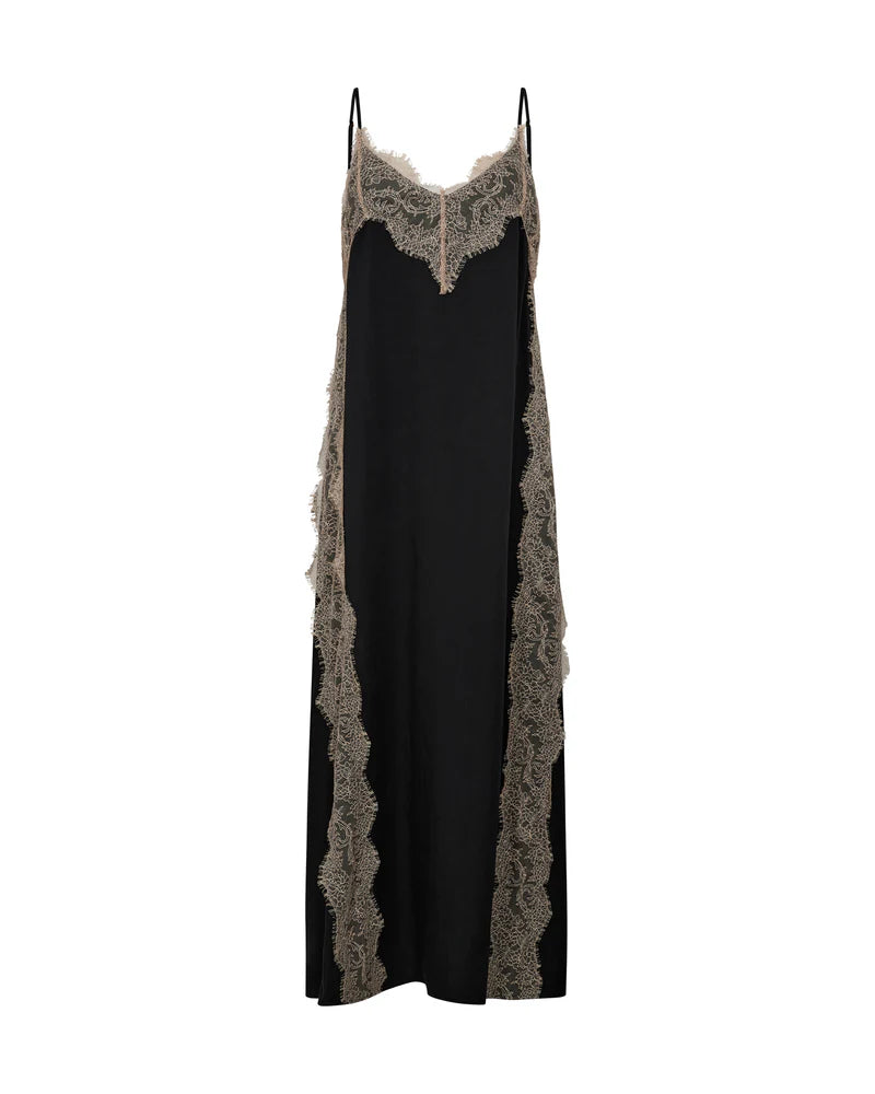 Laurie Annie Dress in Black/Sesame