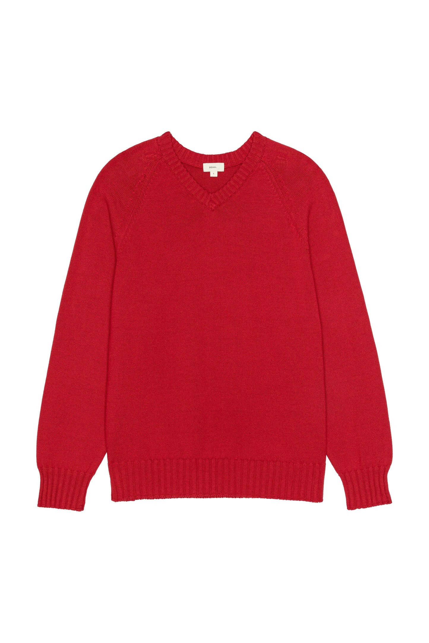 The Cotton Knit V-Neck Sweater in Bell Pepper