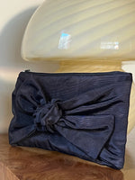 BRONZE AGE Bow Clutch in Black Moire